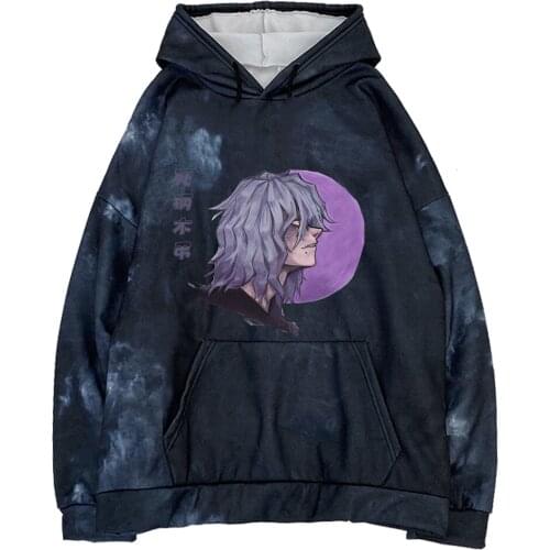 Tie-dye Hoodie Sweatshirts Harajuku My Hero Academia Hoodie Harajuku Cool Shigaraki Tomura Top Mens Women Loog Sleeve