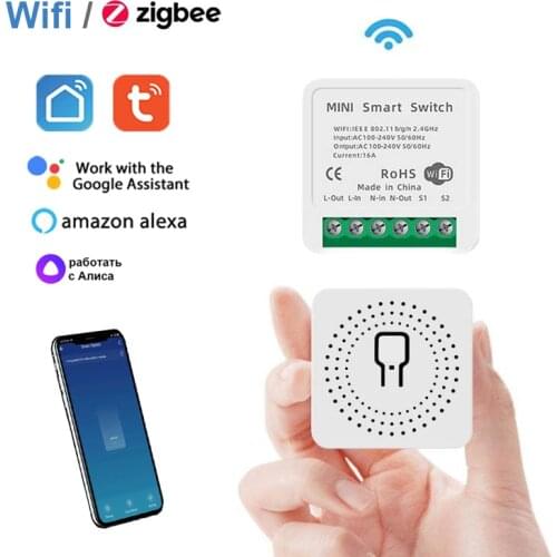 1-6pcs 10A/16A MINI Wifi Switch DIY 2-way Control Timer Smart Home Automation For Tuya Smart Life Work With Alexa Google Home