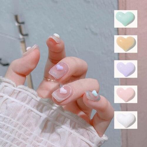 Love Heart Candy Color Nail Art Jewelry Daylight Discoloration Love Nail Decoration Fashion Lovely Peach Heart Nail Ornaments
