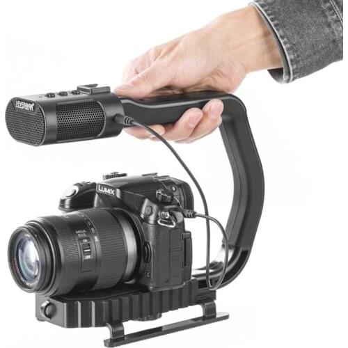 Ightpro SEVENOAK MicRig Universal Video Handle Grip with Built-in Stereo Microphone for iPhone DSLR Camera Camcorder phone