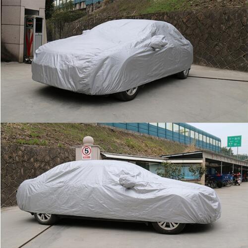 Universal Full Car Covers Snow Ice Dust Wind Sunshade Cover Foldable Light Silver Size S M L XL XXL Car Outdoor Protector Cover
