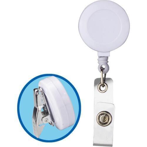 Pull Retractable Badge Reel Holder Alligator Clamp ID Lanyard Name Tag Card Reels Roller Clip Nurse Doctor Favor