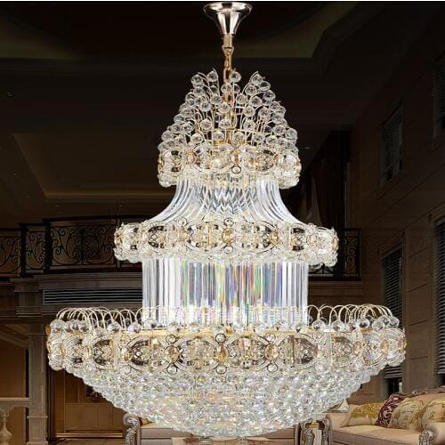 Gold Crystal Chandelier light Fixture led e14 Modern Chrome Crystal Chandeliers Living Room Chandeliers Guaranteed 100% Crystal