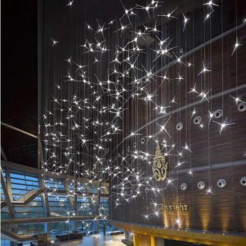 Star spherical galaxy night view art aquarium space decoration theme hotel lobby shopping mall decoration chandeliers