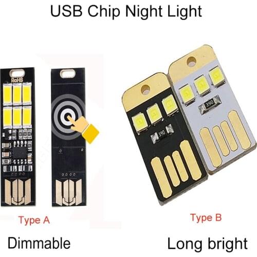 1/3/5/10Pcs Portable Mini USB Night Light LED Highlight Touch Dimming Lamp for Power Bank Laptop PC Lighting Reading Table Light