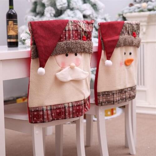 1PC Happy New Year Santa Claus Christmas Chair Covers Dining Set For Home Table Dinner Decorations Festival Party Supplies