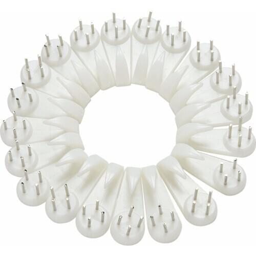 20pcs White Plastic Invisible Wall Mount Photo Picture Frame Nail Hook Hanger Hard Picture Frame Wall Hooks