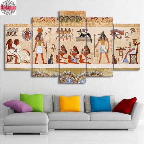 5d diy Diamond Painting Egypt cross stitch kits Diamond crystal Mosaic diamond Embroidery Religion Rhinestones Pattern 5pcs/set