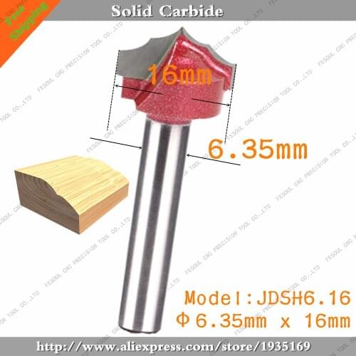 6.35mm*16mm,10pcs,Freeshipping CNC Engraving 3D Woodworking Milling Cutter,Tungsten Solid carbide End Mill,Wood Tools,Router Bit