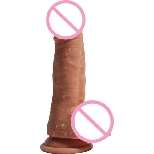7.48 Inch Realistic Double Layer Silicone Sexy Dildo Flexible Penis Big Cock for Female Vagina Clitoris Massager Strap On