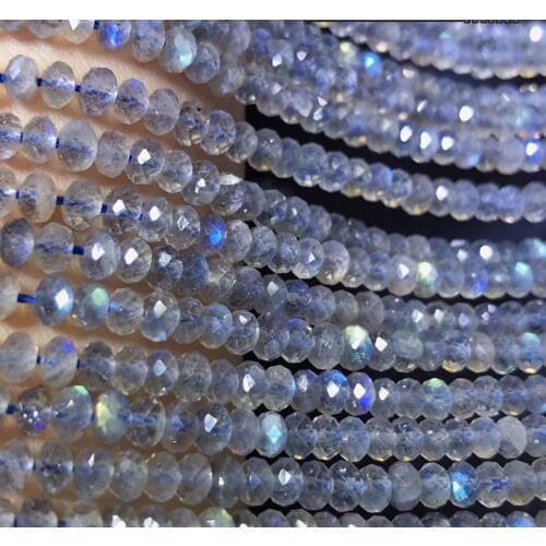 AAAAA loose beads rainbow black labradorite roundel faceted 3/4/6mm 14inch for DIY jewelry making FPPJ wholesale beads nature