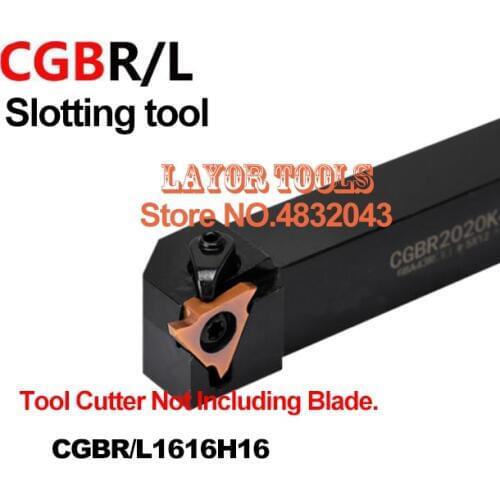 CGBR1616H16 16*16*100MM External Grooving Turning Slotting Tool Holder For Lathe Machine CNC Cutting Turning Tool Set Holder