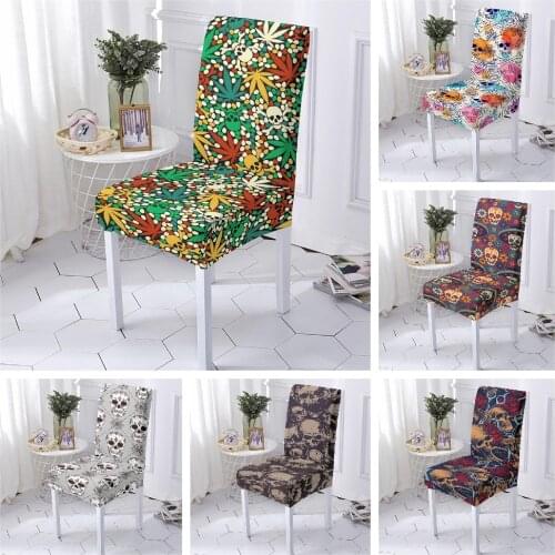 Skeleton Chair Cover Dining Elastic Chair Cover for Dining Room Spandex Stretch Elastic Office Chair Case Anti-dirty 1/2/4/6pcs