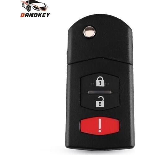 Dandkey 3 Buttons Replacement Filp Key Case Folding Fob Car Remote Key Shell For MAZDA 3 5 6 MX-5 Miata CX-7 CX-9 RX-8 CX-9