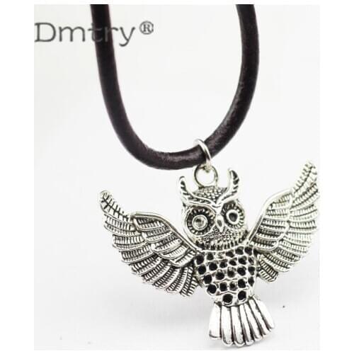 Dmtry 2pcs/lot Jewelry Making Bracelet Cord Charms Owl Charms Necklace Pendant Findings Accessories Handmade DIY Gift LC0131