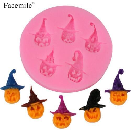 Facemile Halloween Pumpkin Imp Shape Silicone Mold Soap Fondant Candle Molds Chocolate Moulds Silicone Molds For Cakes 50-190
