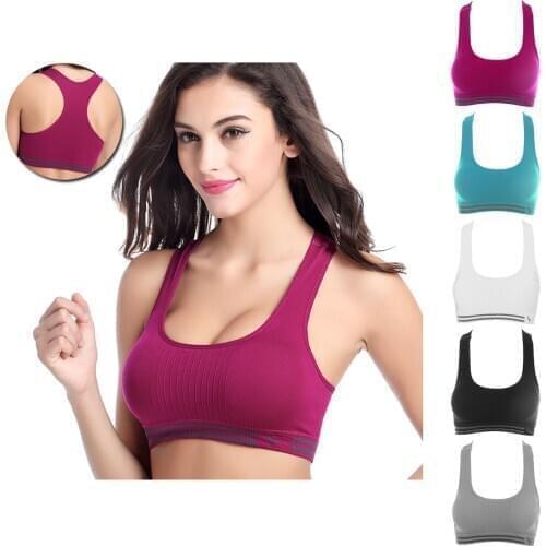 Fitness Sports Women Bra Female Padded Underwear Crop Tops Ladies Push Up Solid Cross Back Yoga Running Gym Training Yoga Vest