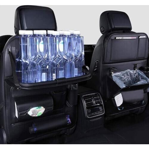 Car Back Seat Organizer with Foldable Tray Multi Holder Travel Accessories