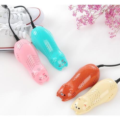 ITAS1296 Cartoon portable kids adult shoe dryer free shipping for home dormitory travel blue pink shoe warmer