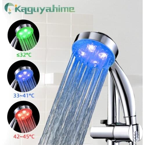Kaguyahime LED Faucet Lamp With RGB Light Temperature Sensor Glow Shower Stream LED Faucet Water Torneira Kitchen Bathroom Tap
