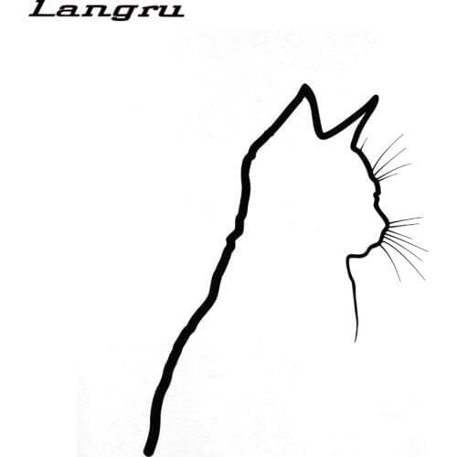 Langru 10CM*13.2CM Decal Shadow Cat Kitten Animal Pet Vinyl Car Sticker Car Accessories Jdm