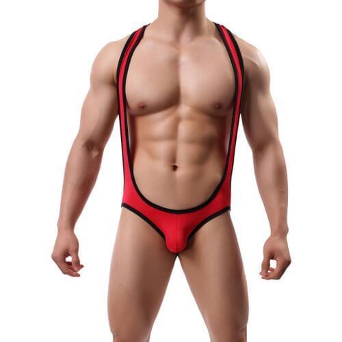 2019 Men\s Ice Silk One Piece Singlet Struggles Man Bodysuit Leotard Soft Underwear Shapers