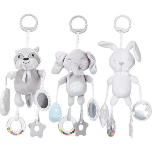 Baby Rattles Stroller Hanging Soft Toy mobile Bed Cute Animal Doll Elephant Rabbit Baby Crib Hanging Bell Toys for 0-12month