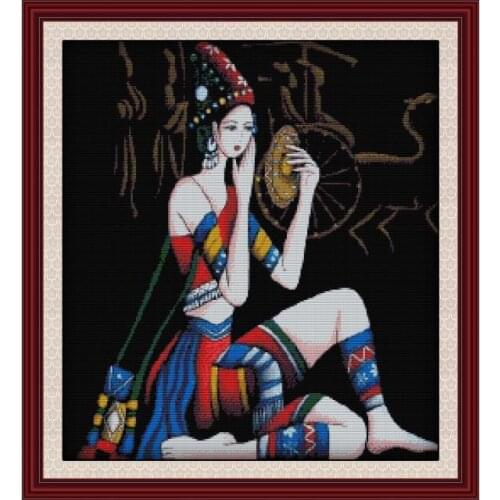 Yunnan Heavy Color-Beauty cross stitch kit 14ct 11ct pre stamped canvas cross stitching embroidery DIY handmade needlework