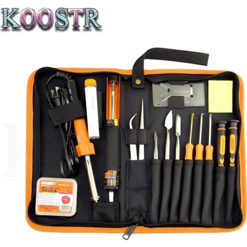 30W Jakemy JM-P04 DIY Welding Soldering Tool Set Electric Soldering Iron (US plug) & Phillips screwdriver set & tweezer