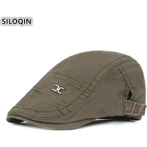 SILOQIN Adjustable Size 2019 NEW Mens Cotton Berets Novelty Fashion Hip Hop Caps For Adult Men Snapback Cap Dads Beret Hat