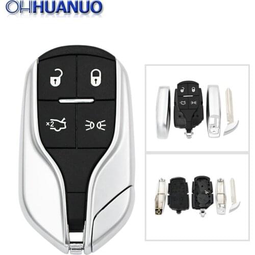 New Modified car keys Smart Remote Key Case 4 Buttons for Maserati With Uncut Blank Blade Keyless Entry Fob Key Cover