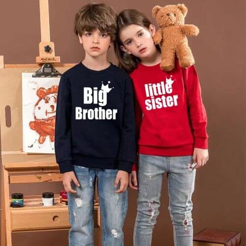 Sisters Matching Outfits Big Brother Little Brother Set Big Sister Little Sister T Shirt Kids Baby Girl Boy Sweatshirt Pullover