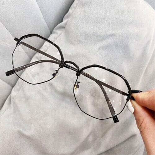 New -1 To -6 Metal Anti-blue Myopia Glasses Women&Men Big Oversized Glasses Frame Nearsighted Prescription Glasses Diopter 2021