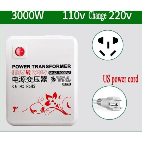 3000W 3000VA Step Down Voltage Converter Transformer 220v-240V To 100v-120V US plug for Chinese Electrical appliances