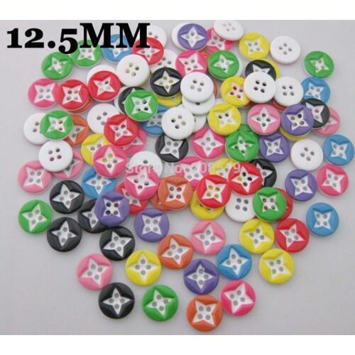 NB0057 300pcs colorful buttons mix 12.5mm round 4 holes sewing button baby clothes accessories