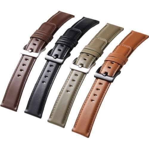 BEAFIRY Genuine Leather 20mm 22mm Watch Band For Samsung Watch Strap huami amazfit Bracelet Watchbands Black Brown Blue Pink