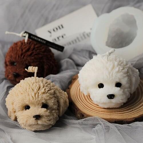 Teddy Head Candle Silicone Mold Aromatherapy Candle Making Kit DIY Baking Mousse Chocolate Ice Cream Mold Candle Molds