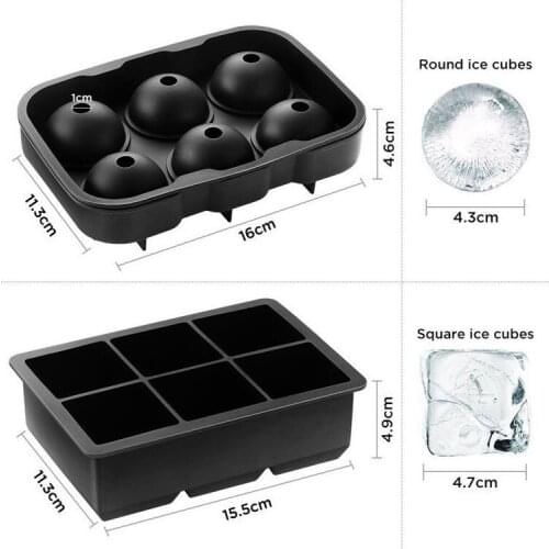 Silicone Ice Box 6-hole Folding Silicone Ice Tray, Round Ice Cube Mold, 6 Ice Tray Ice Balls