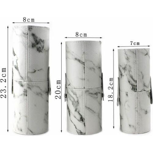 Special round 7pcs to 10pcs brushes'container PU barrel packing cosmetic brushes makeup brush sets PU box