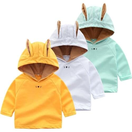 Infant Sweatshirts Coat Kids Hoodies Baby Girl Boys Pollover Outwear Rabbit Ears Clothes Childrens Costume Tops JYF