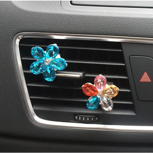 Crystal Flower Bling Car Accessories For Girls Car Aroma Diffuser Flavoring For Car Air Fresheners Perfume Auto Decor Car Smell