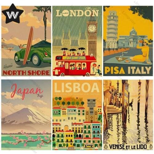 Vintage Cities Metal Sign Tin Plate Italy Thailand Wall Stickers Metal Plaque Retro Style Metal Poster Tin Plaque Man Cave Decor