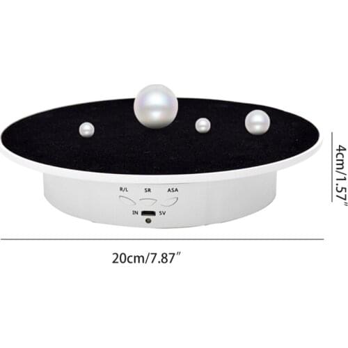 3 Speeds Electric Rotating Display Stand Mirror Turntable Jewelry Holder Battery