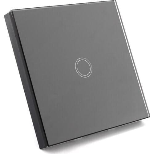 Light switch with wall switch touch-sn glass remote control 1-way single black switch