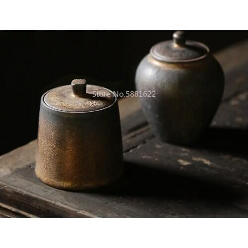 Japanese ceramic tea caddies vintage porcelain tea canister for tea