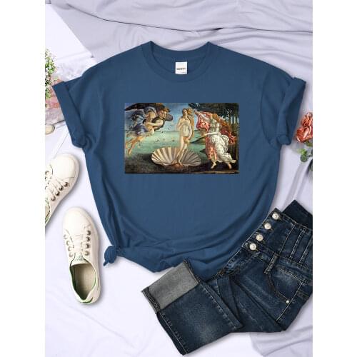The Birth Of Venus Art Printed Tshirts Women Summer Brand T-Shirts Cartoons Crewneck Brand Pattern Tee Clothes Female T Shirts