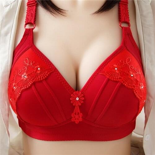 Women Breast Bra Embroidered Plus Size Thin Women Adjustable Bra Comfortable Breathable Full Cup Underwear Lace Women Breast Bra