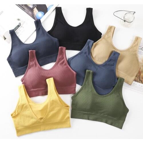 Womens Cotton Underwear Tube Tops Sexy Solid Color Top Fashion Push Up Comfort Bra Female Sports Tank Up Female Crop Top