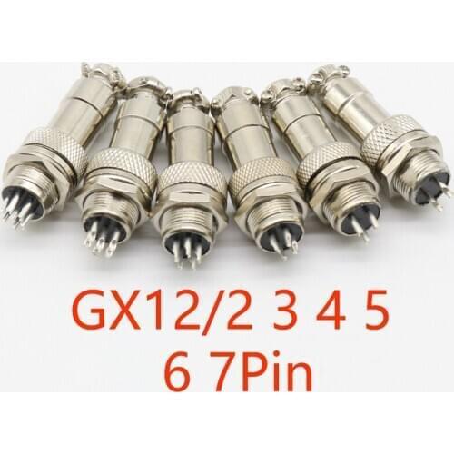 1pcs GX12/2/3/4/5Pin Male & Female 12mm Wire Panel Connector Aviation Plug L91 GX12 Circular Connector Socket Plug