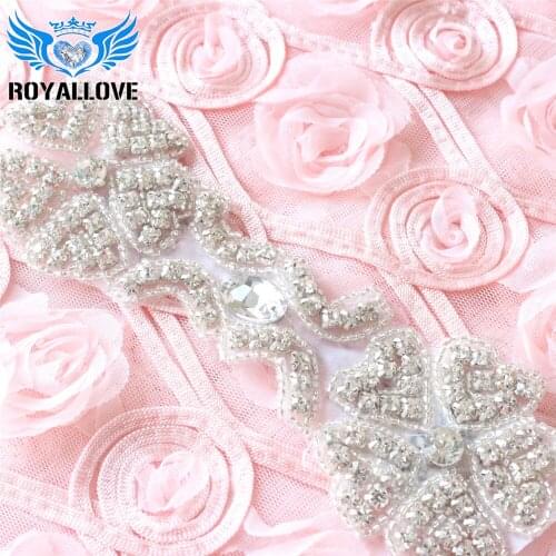 10 yards Sparkling Rhinestone Trimming Bridal Diamante Applique Beaded Motif Wedding Embroidery Lace Applique Patch Trimmings